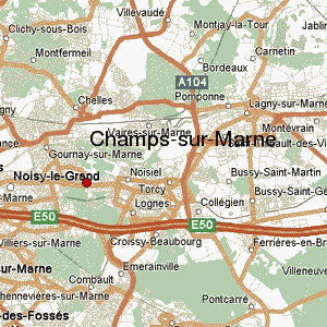 Champs-sur-Marne 77420 le plan de la ville utile pour trouver une rencontre discrète avec une escort girl